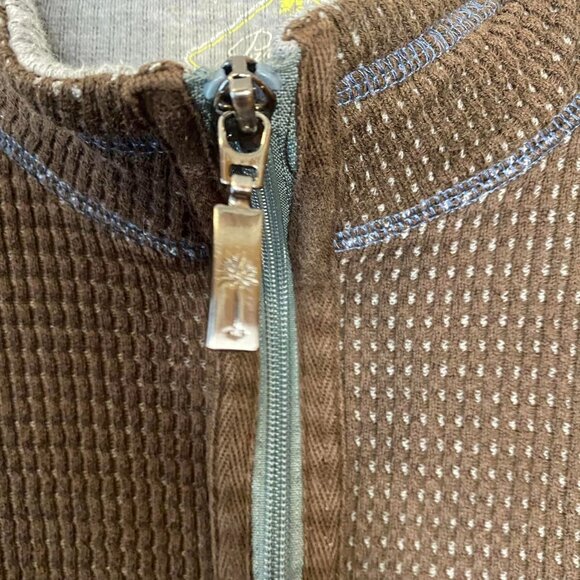 Men's XL Paradise Collection Brown and Gray Quarter Zip Pull Over - Picture 2 of 6